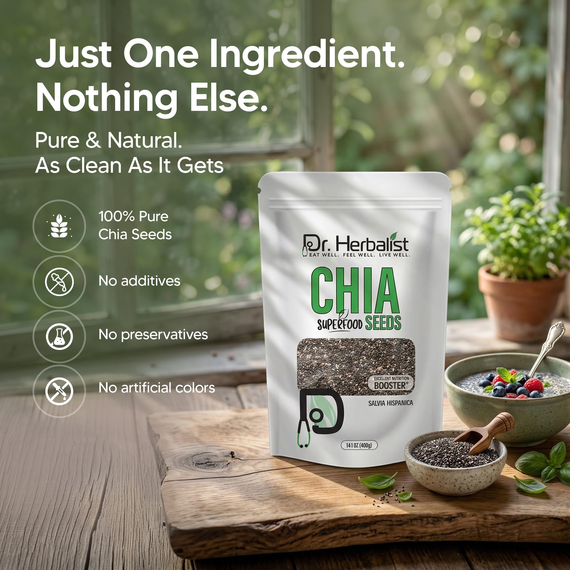 Amazon.com : Dr. HERBALIST Chia Seeds 400g : Grocery & Gourmet Food